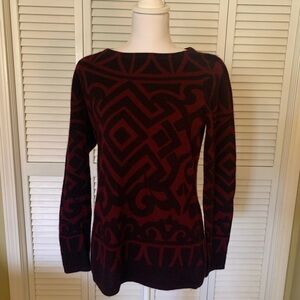 Charter Club Luxury Cashmere Sweater in Burgundy and Black